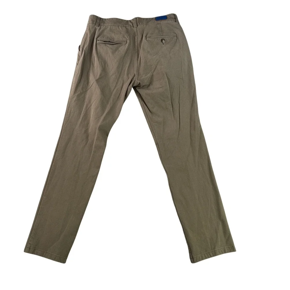 Mugsy Chino Pants Mens 33x32 Olive Green Olives Stretch Slim Fit K6PNOL